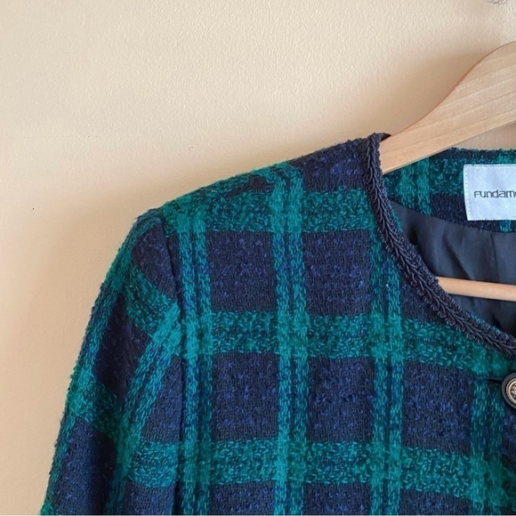 Vintage Green and Blue Plaid Blazer - Picture 5 of 9